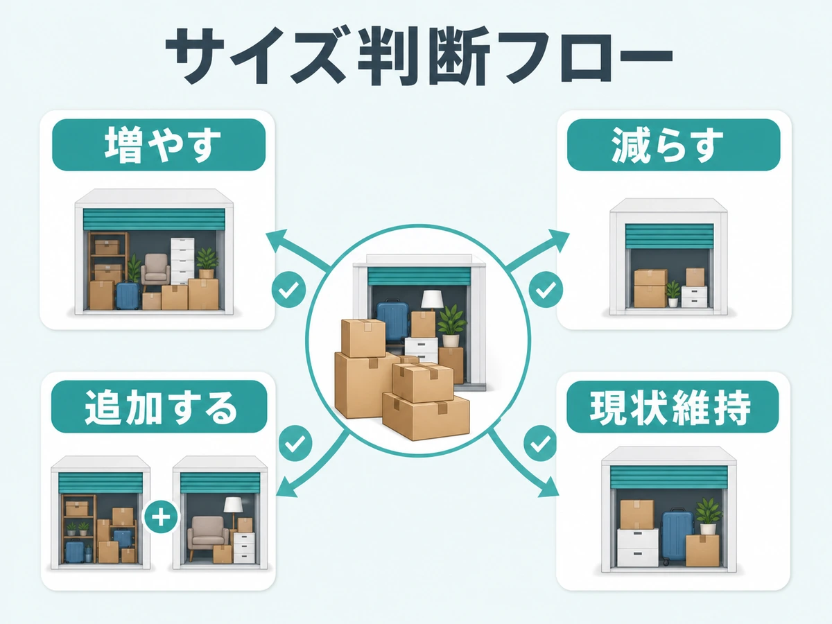 トランクルームを増やす・減らす・追加する判断フロー