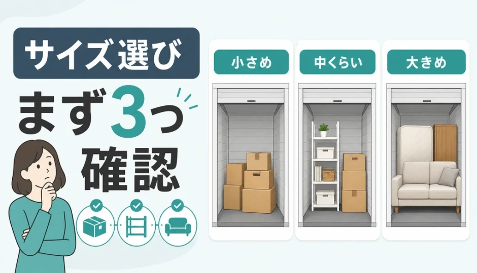 トランクルームのサイズ選びで確認する荷物量・家具・契約条件