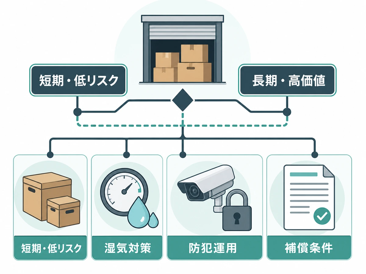 格安トランクルームを選ぶか判断する分岐チャート