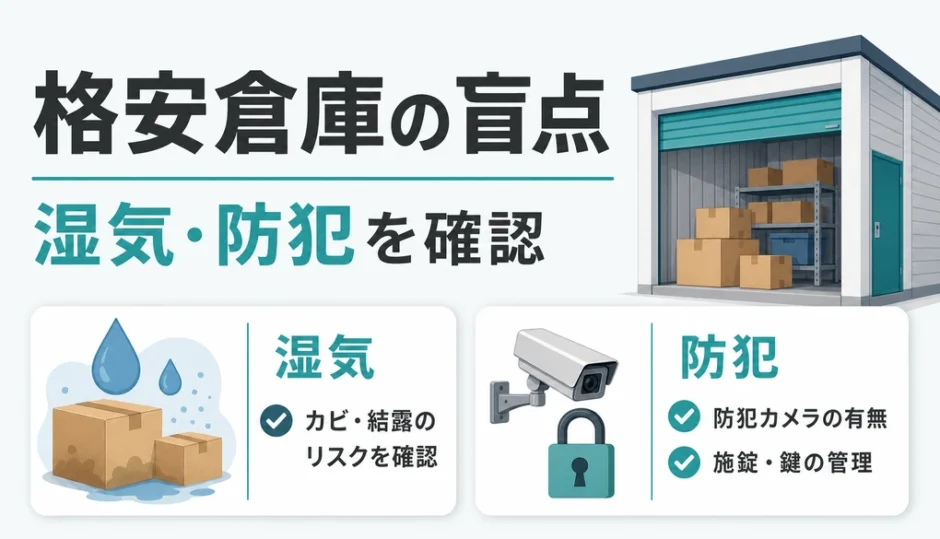格安トランクルームの湿気と防犯の確認ポイント