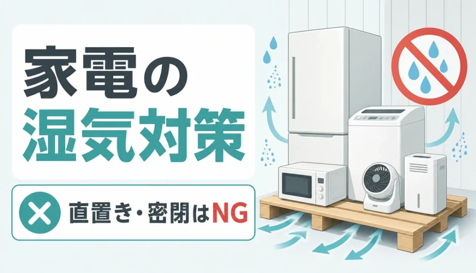 家電の湿気対策と直置き・密閉を避ける保管ポイント