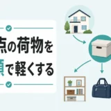 二拠点の荷物を3分類し、持ち運びを減らす配置設計