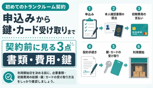 トランクルーム契約の流れ｜申込み前の確認と鍵受け取り手順