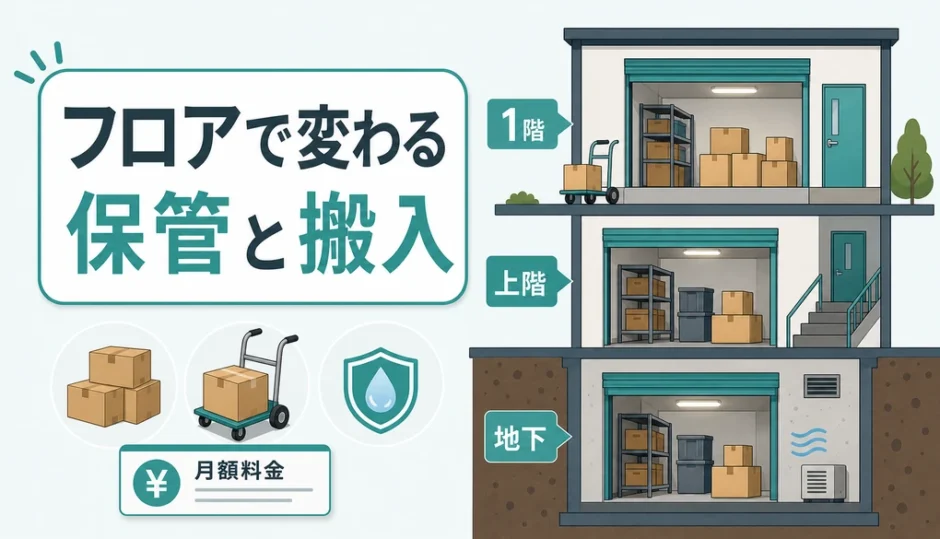 屋内型トランクルームの1階・上階・地下で変わる保管と搬入の違い