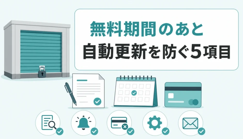 トランクルームの無料期間後に自動更新を防ぐ5つの確認項目