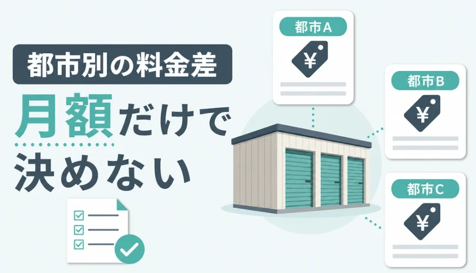 都市別・エリア別のトランクルーム相場比較：東京・大阪・地方都市の違い