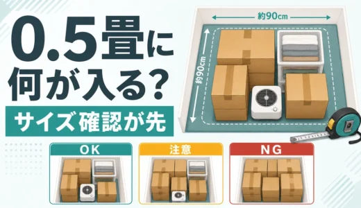 1畳未満のトランクルームは何が入る？0.5畳の収納目安と箱活用